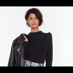 Knit Puff Sleeve Sweater